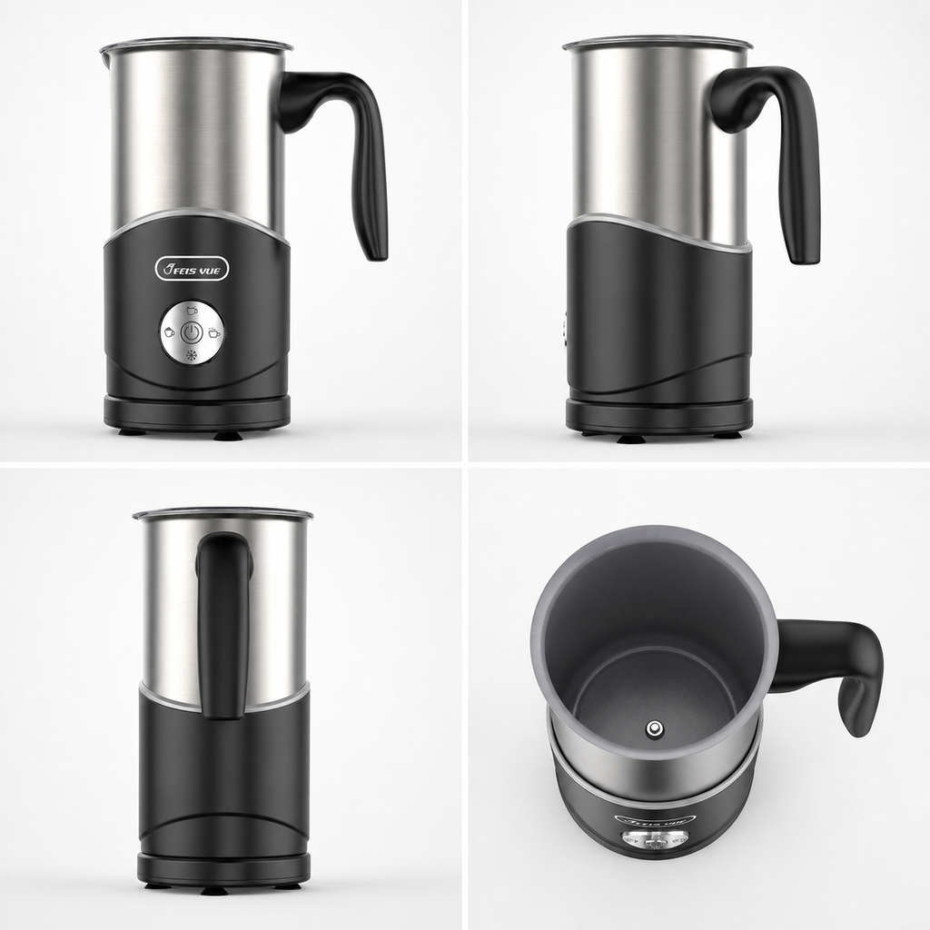 4-in-1 Detachable Milk Frother with Handle Options