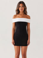 Diamonds and Pearls Mini Dress - Black