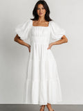 Rina Embroidered Shimmer Dress | Off White