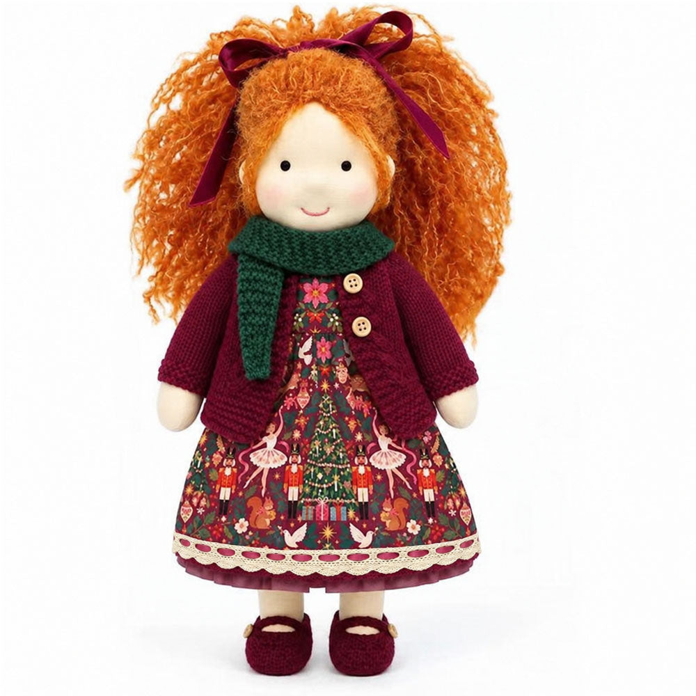 AVINO Handmade Waldorf Doll - Diana - Christmas Holiday Dress