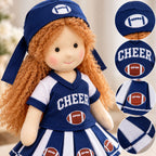 AVINO Handmade Waldorf Doll - Football Cheerleader with Red Curly Hair