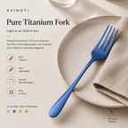 AVINOTI Pure Titanium Fork – Lightweight Reusable Dining Fork