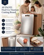 AVINOTI Pure Titanium Cutting Board – Lightweight Hygienic Kitchen Chopping Board