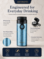 AVINOTI 520ml Titanium Business Travel Cup – Lightweight Pure Titanium Tumbler