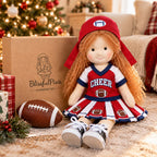 AVINO Handmade Waldorf Doll - Football Cheerleader with Curly Yarn Hair