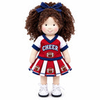 AVINO Handmade Waldorf Doll - Red and White Football Cheerleader Outfit