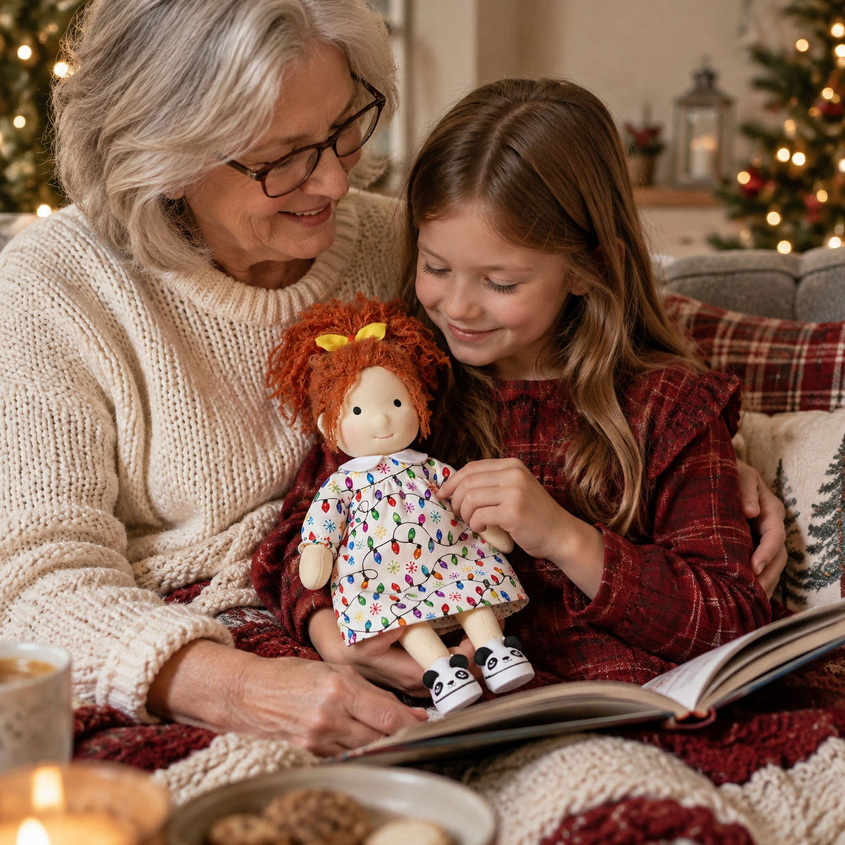 AVINO Handmade Waldorf Doll - Ada - Cute Christmas Holiday Dress