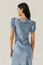 Auden Satin Ruffle Midi Dress