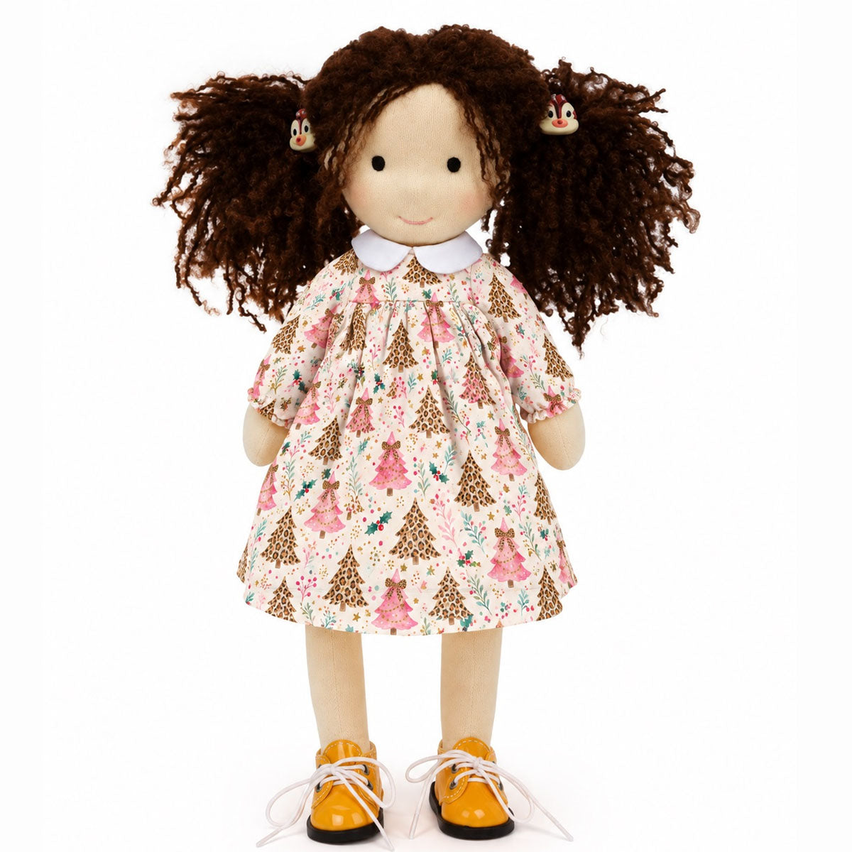 AVINO Handmade Waldorf Doll - Christmas Tree Print Dress