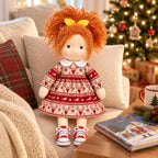 AVINO Handmade Waldorf Doll - Ada - Christmas Holiday Dress