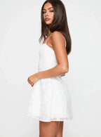New Chapters Broderie Mini Dress in White
