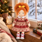 AVINO Handmade Waldorf Doll - Ada - Christmas Holiday Dress
