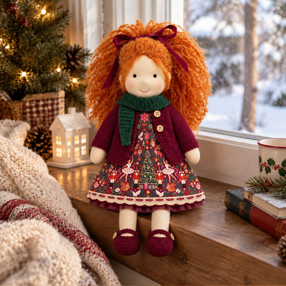 AVINO Handmade Waldorf Doll - Diana - Christmas Holiday Dress