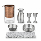 Premium Titanium Tea & Bar Set – Complete Set with Ashtray for Elegant Entertaining
