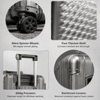 Premium Titanium Carry-On Luggage – 36L Ultra-Lightweight & Durable Travel Suitcase