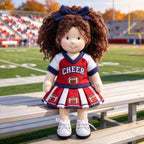 AVINO Handmade Waldorf Doll - Red and White Football Cheerleader Outfit