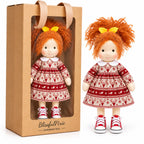 AVINO Handmade Waldorf Doll - Ada - Christmas Holiday Dress