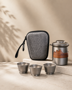 AVINOTI Portable Pure Titanium Tea Set – Titanium Teapot & Tea Cups with Carry Case