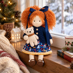 AVINO Handmade Waldorf Doll - Hanne - Cute Christmas Holiday Dress