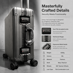 Premium Titanium Carry-On Luggage – 36L Ultra-Lightweight & Durable Travel Suitcase