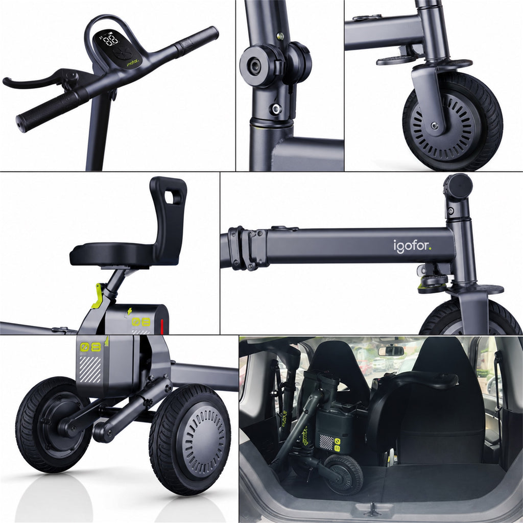 Trifold Electric Mobility Scooter with Removable Battery
