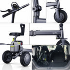Trifold Electric Mobility Scooter with Removable Battery