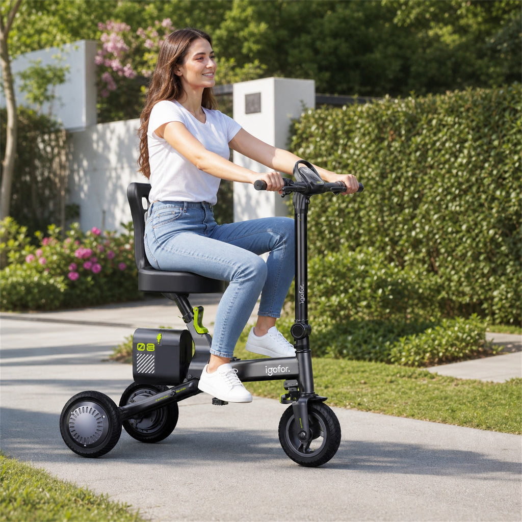 Trifold Electric Mobility Scooter with Removable Battery