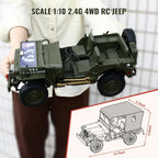1:10 RC Military Truck 1941 Willys Off-Road Rock Crawler C8815 - Product View 2