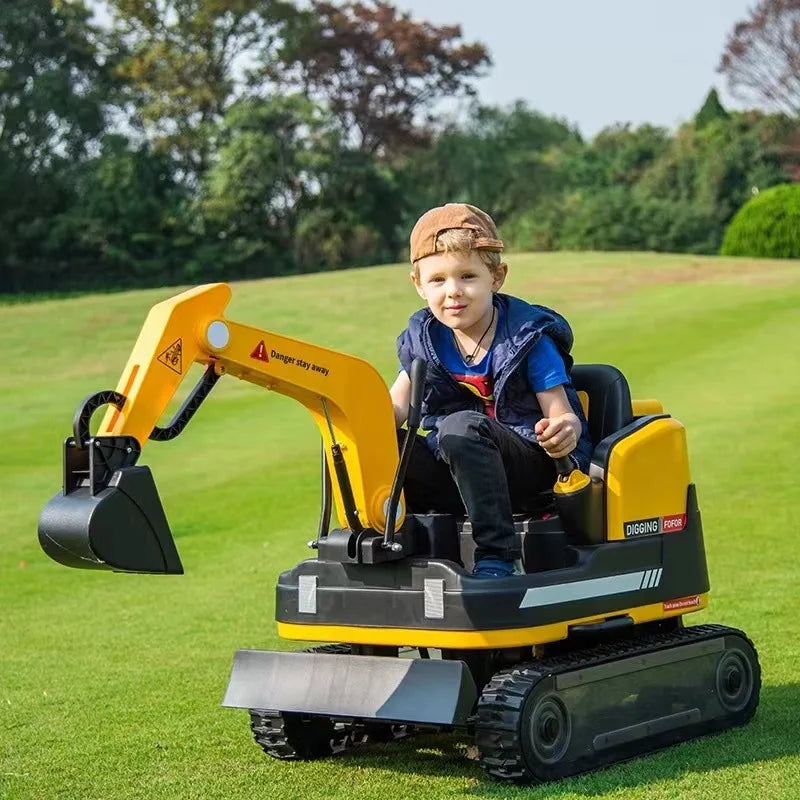 12V Ride-On Excavator Car for Kids, Remote Control Digging Toy - Product View 3