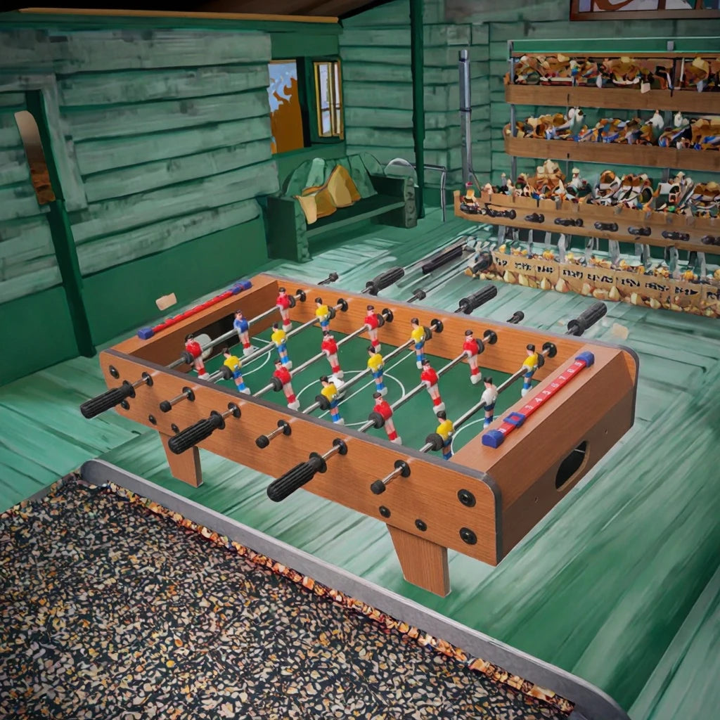 Wooden Tabletop Foosball Game for Kids, Teens and Parents - Product View 2