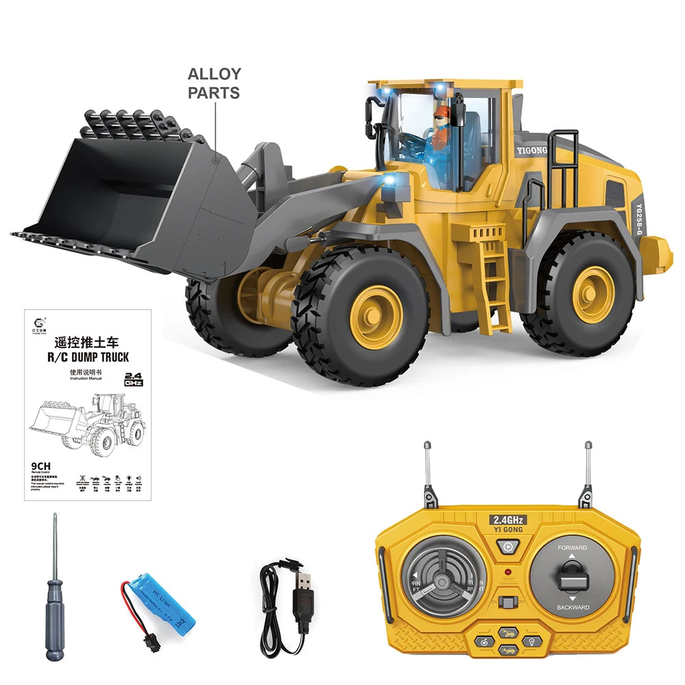 1:20 Alloy RC Loader, 9-Channel Remote Control Construction Toy - Product View 4
