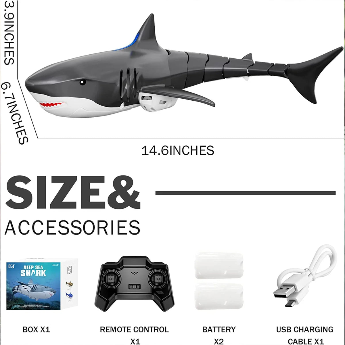 2.4GHz Remote Control Shark Boat Toy for Summer Water Play - Product View 5