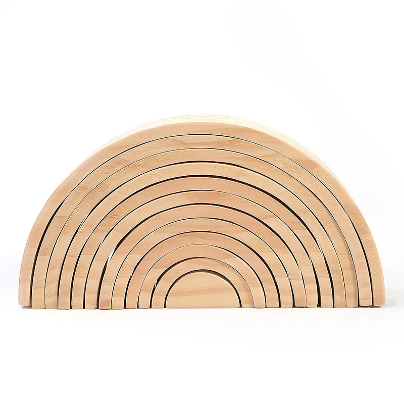 Wooden Rainbow Stacking Toy, 40 Piece Color Sorting Blocks - Product View 6