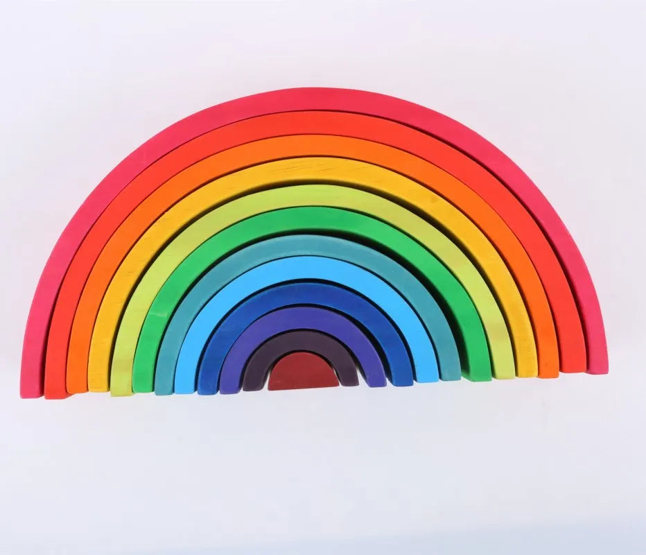 Wooden Rainbow Stacking Toy, 40 Piece Color Sorting Blocks - Product View 4