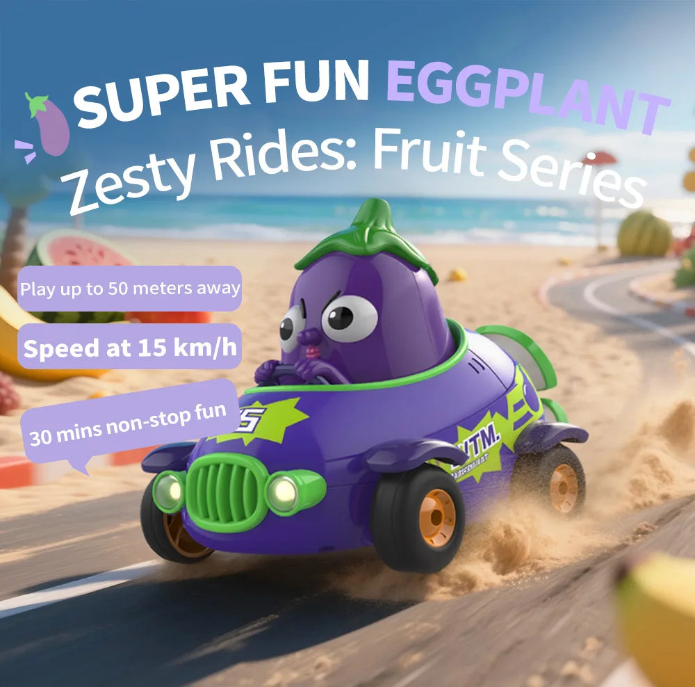 Y03 Mini Eggplant RC Car, 2.4GHz Cartoon Remote Control Toy - Product View 4