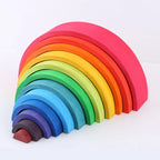 Wooden Rainbow Stacking Toy, 40 Piece Color Sorting Blocks - Product View 5