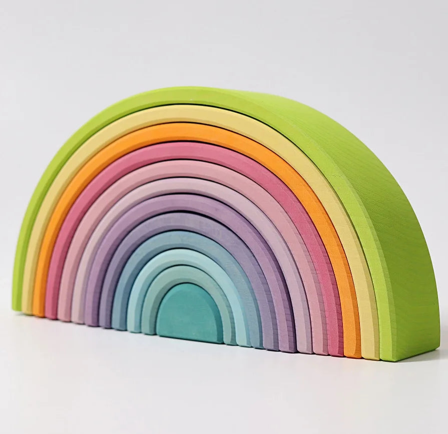 Wooden Rainbow Stacking Toy, 40 Piece Color Sorting Blocks - Product View 1