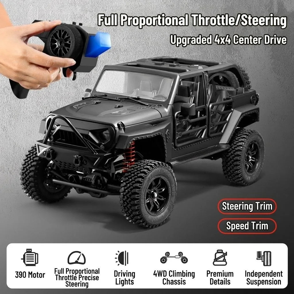 1:12 Scale 4WD RC Rock Crawler with Metal Chassis, Remote Control Truck - Product View 3
