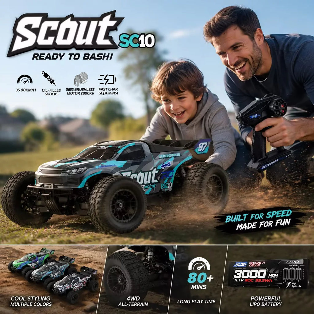 JIUSI SC10 1:10 4WD RC Monster Truck, Off-Road Remote Control Car - Product View 1