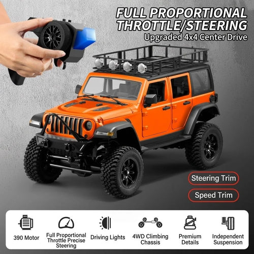 1:12 Scale 4WD RC Rock Crawler with Metal Chassis, Remote Control Truck - Product View 2