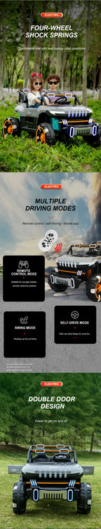 4-Seater Kids Electric Ride-On Car, Battery Powered Toy Vehicle - Product View 6