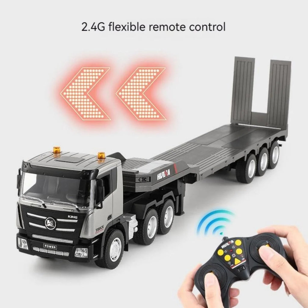 1:18 Brushless RC Flatbed Trailer Truck JS-801, Metal Build - Product View 1