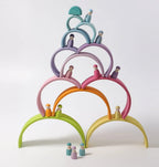 Wooden Rainbow Stacking Toy, 40 Piece Color Sorting Blocks - Product View 3