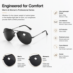 Premium Titanium Polarized Sunglasses for Men & Women – Lightweight Aviator UV Protection Eyewear