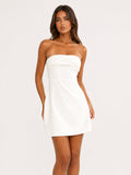 Serenelle Foldover Bust Mini Dress White