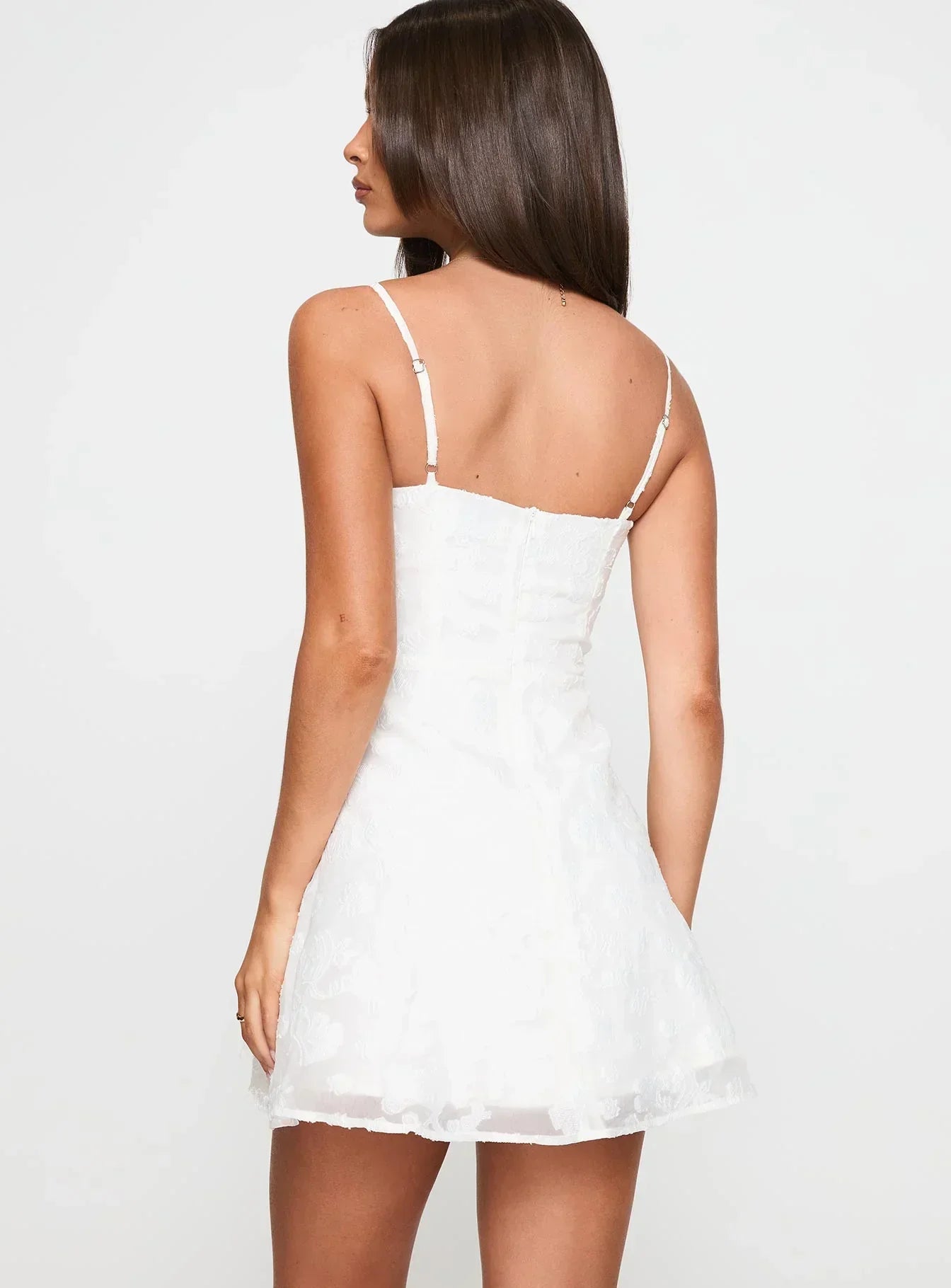 New Chapters Broderie Mini Dress in White