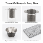 Premium Titanium Tea & Bar Set – Complete Set with Ashtray for Elegant Entertaining