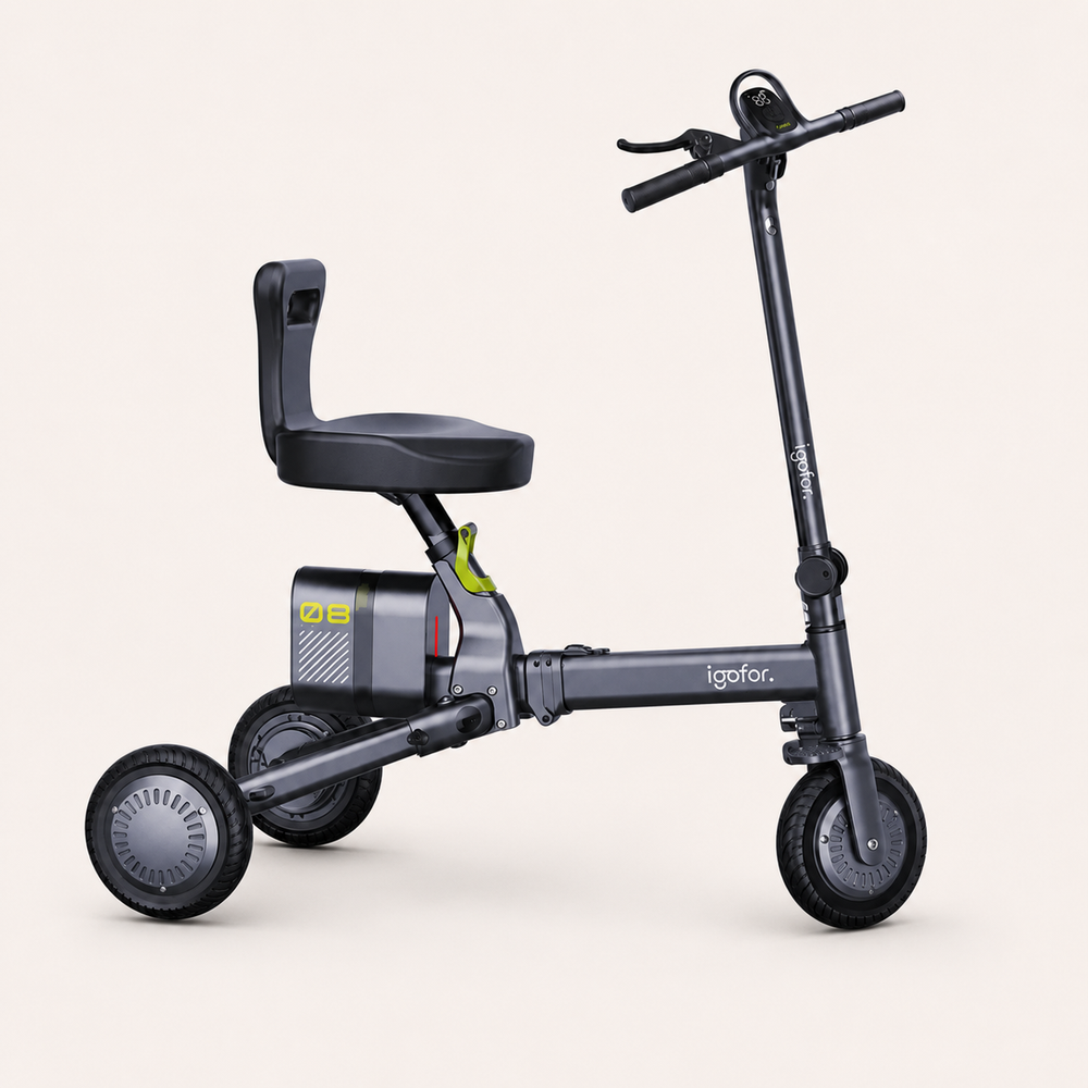 Trifold Electric Mobility Scooter with Removable Battery