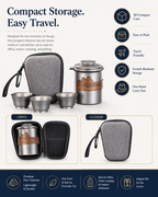 AVINOTI Portable Pure Titanium Tea Set – Titanium Teapot & Tea Cups with Carry Case