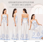 AVINO Cobalt Petal Linen Halter Maxi Dress - image 07